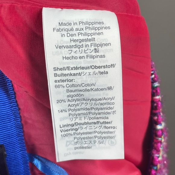 NEW J Crew Skirt Womens 14 pink purple tweed woven pencil preppy colorful italy - Picture 8 of 12